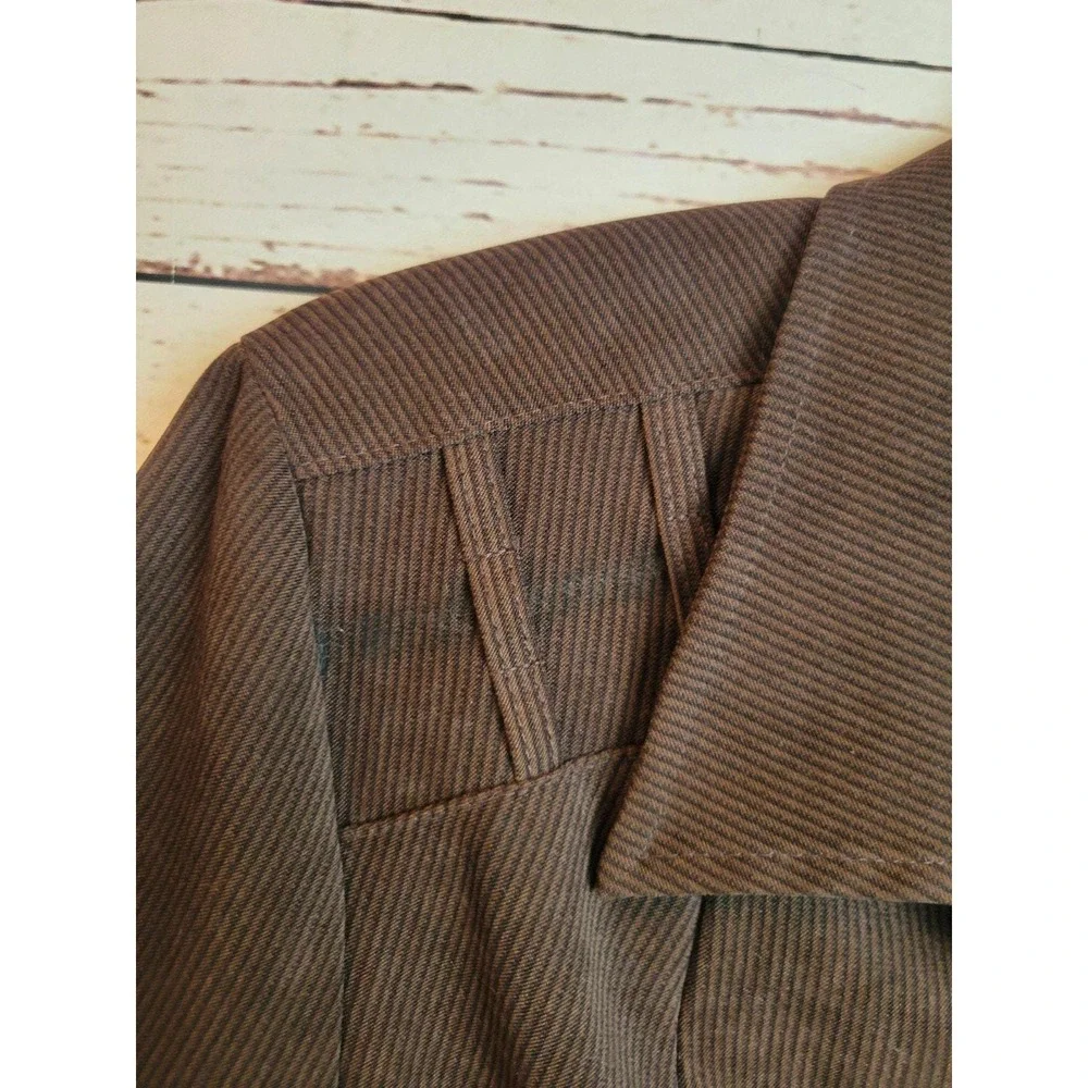 Vtg Nancy Michaels Brown Corduroy Skirt Suit 2pc Dark Academia 90s Womens 12